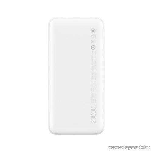 Xiaomi Redmi Powerbank, 20000 mAh, 18W gyorstöltő funkcióval, fehér színű (XMRMPWRBNK20KW)