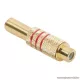 RCA aljzat, aranyozott, max. 6 mm-es kábelhez, piros, 10 db / csomag (05086PI)
