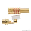 RCA aljzat, aranyozott, max. 6 mm-es kábelhez, piros, 10 db / csomag (05086PI)