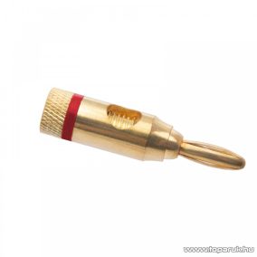   Banán dugó, aranyozott, max. 4mm-es kábelhez, piros (05697PI)