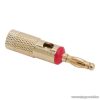Banán dugó, aranyozott, max. 4mm-es kábelhez, piros (05697PI)