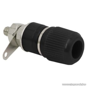   Banán aljzat csatlakozó, beépíthető, műanyag ház, fekete, 10 db / csomag (05245FK)