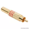 RCA dugó, aranyozott, max. 6 mm-es kábelhez, piros, 10 db / csomag (05084PI)