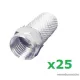 USE FF 1 F dugó csatlakozó, RG6-os koax kábelhez, csavaros kivitel, 25 db / csomag