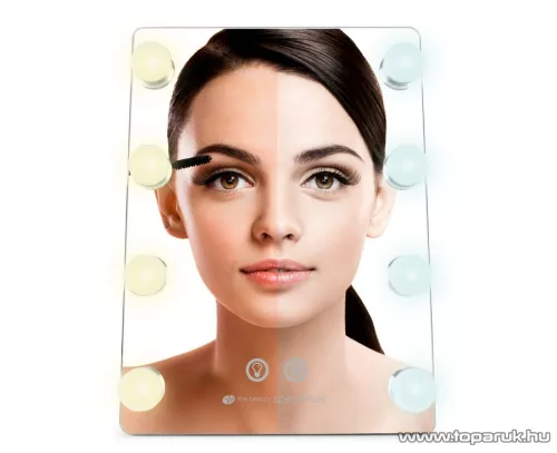 Rio Beauty MMHW Hollywood Glamour Sminktükör, kozmetikai tükör hideg / meleg fénnyel, dimmelhető LED világítással