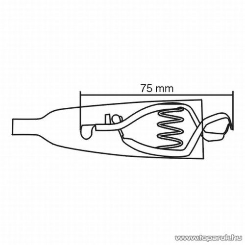 Krokodil csipesz, extra-nagy méretű, 75 mm, fekete, 10 db / csomag (05189FK)