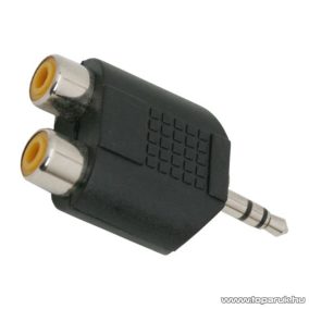   RCA / JACK Y-átalakító, 2 x RCA aljzat - 3,5 JACK dugó (stereo), 10 db / csomag (05098)