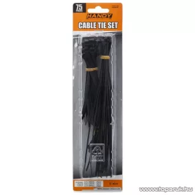   Handy Vezetékkötegelő szett, 75 db / szett, fekete (05430BK)