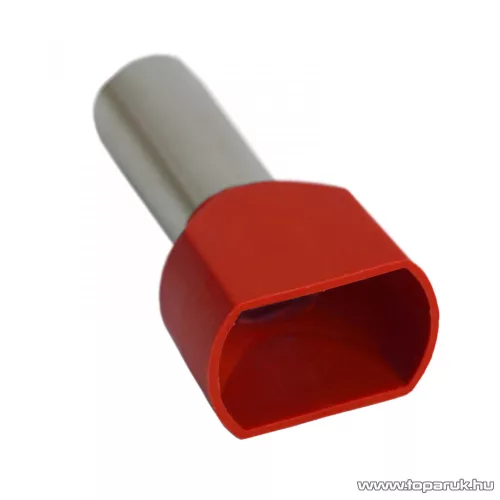Érvéghüvely, 2 x 10 mm2-es vezetékekhez, piros, 100 db / csomag (05727)