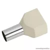 Érvéghüvely, 2 x 16 mm2-es vezetékekhez, fehér, 100 db / csomag (05728)