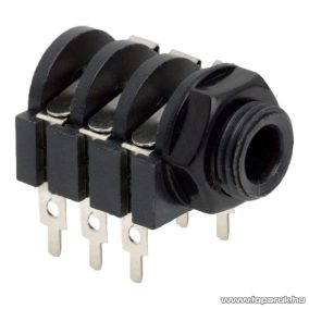   JACK aljzat, nyák-ba forrasztható, sztereo, 6,3 mm, 10 db / csomag (05118)