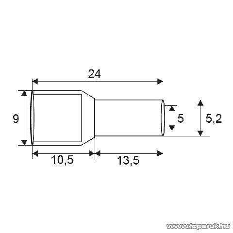 Érvéghüvely, 2 x 6,0 mm2-es vezetékekhez, sárga, 100 db / csomag (05726)