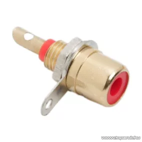   RCA aljzat csatlakozó, beépíthető, aranyozott, piros, 10 db / csomag (05085PI)