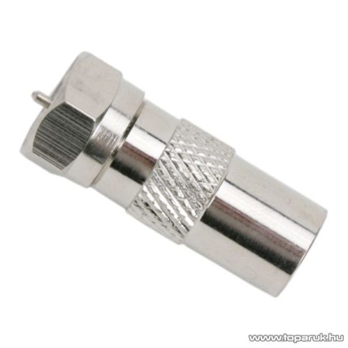 F / TV koax átalakító csatlakozó, F dugó - TV koax dugó, fém kivitel, 5 db / csomag (05332)