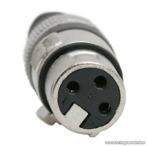 XLR aljzat csatlakozó, 3 pólusú, szorítópofás törésgátlóval, 2 db / csomag (05664)