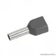 Érvéghüvely, 2 x 4,0 mm2-es vezetékekhez, szürke, 100 db / csomag (05725)