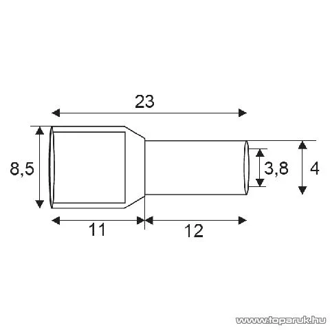Érvéghüvely, 2 x 4,0 mm2-es vezetékekhez, szürke, 100 db / csomag (05725)