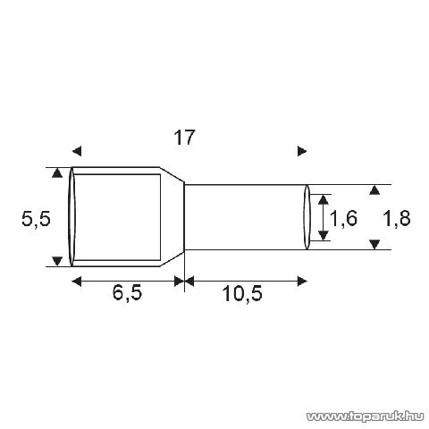 Érvéghüvely, 2 x 0,75 mm2-es vezetékekhez, szürke, 100 db / csomag (05721)