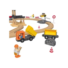   lupilu (PlayTive) Construction Site Train Set vasútkészlet mozdonnyal, munkagépekkel és daruval, 59 részes