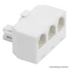 6P4C Y elosztó 1 dugó - 3 aljzat, fehér, 5 db / csomag (05225)