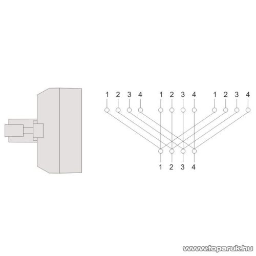 6P4C Y elosztó 1 dugó - 3 aljzat, fehér, 5 db / csomag (05225)