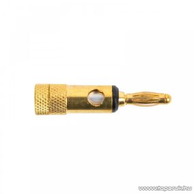   Banán dugó, aranyozott, max. 4mm-es kábelhez, fekete (05697FK)