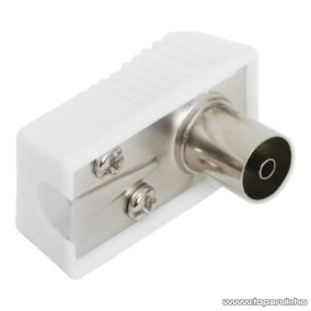   TV koax aljzat csatlakozó, 90 fok-os standard kivitel, fehér, 10 db / csomag (05010)