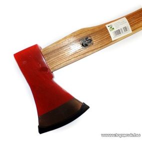 Fejsze, 70 cm-es fa nyéllel, kovácsolt, 1400 g, piros