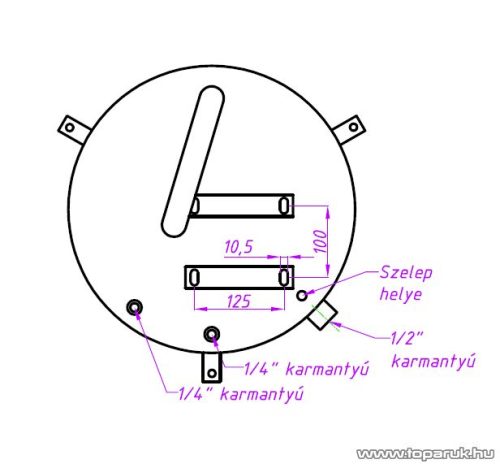 80 literes álló hidrofor tartály Elpumps JPV és CP típusú szivattyúkhoz, szürke