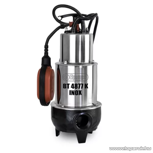 Elpumps BT 4877 K INOX fedelű úszókapcsolós darabolós szennyvíz szivattyú, fekáliaszivattyú relével, 900 W (szennyezett vízre)