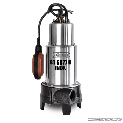 Elpumps BT 6877 K INOX fedelű úszókapcsolós darabolókéses szennyvíz szivattyú, fekáliaszivattyú relével, 1600 W (szennyezett vízre)