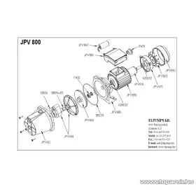   Elpumps JPV 800 Önfelszívós kerti szivattyú, 800 W (tiszta vízre)