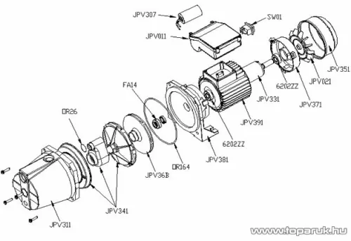 Elpumps VB 50/1300 B Házi vízellátó, házi vízmű, kerti szivattyú bronzlapáttal, 1300 W (tiszta vízre)