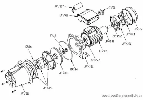 Elpumps VB 50/1300 Házi vízellátó, házi vízmű, kerti szivattyú, 1300 W (tiszta vízre)