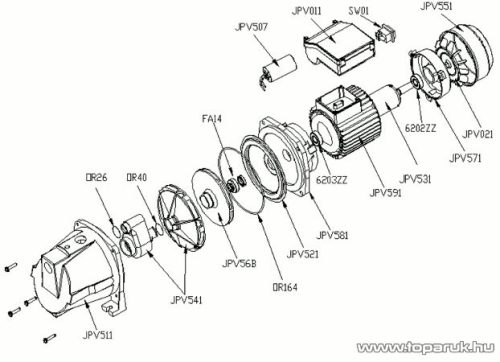 Elpumps VB 50/1500 B Házi vízellátó, házi vízmű, kerti szivattyú bronzlapáttal, 1500 W (tiszta vízre)