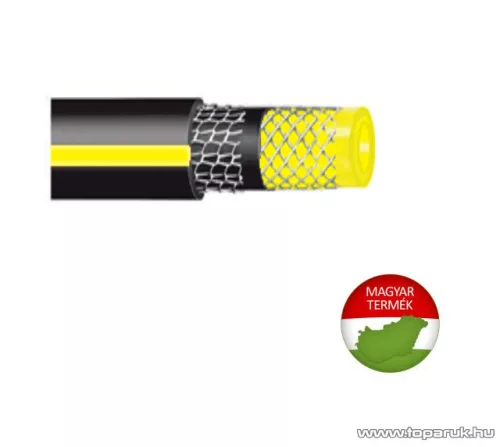 MASTER PROFI 5 rétegű csavarodásmentes locsolótömlő, 1"-os, 25 m hosszú, fekete-sárga