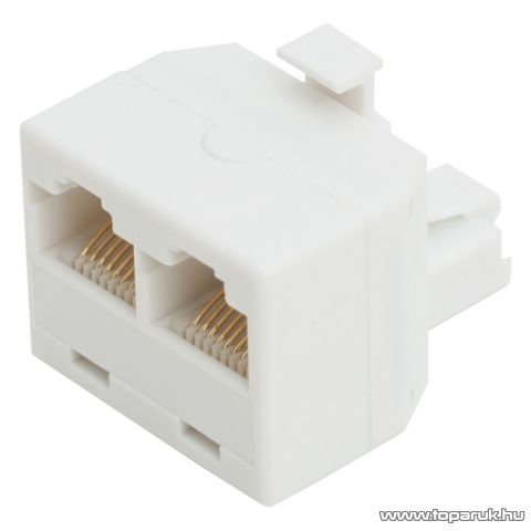 Image of 8P8C Y elosztó, 1 dugó – 2 aljzat, fehér, 10 db / csomag (05387)