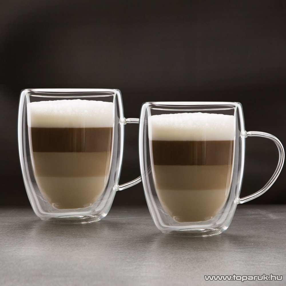 Image of Vog &amp; Arths 57176C Duplafalú cappucino üveg csésze, kávés pohár, 350 ml, 2 db / doboz