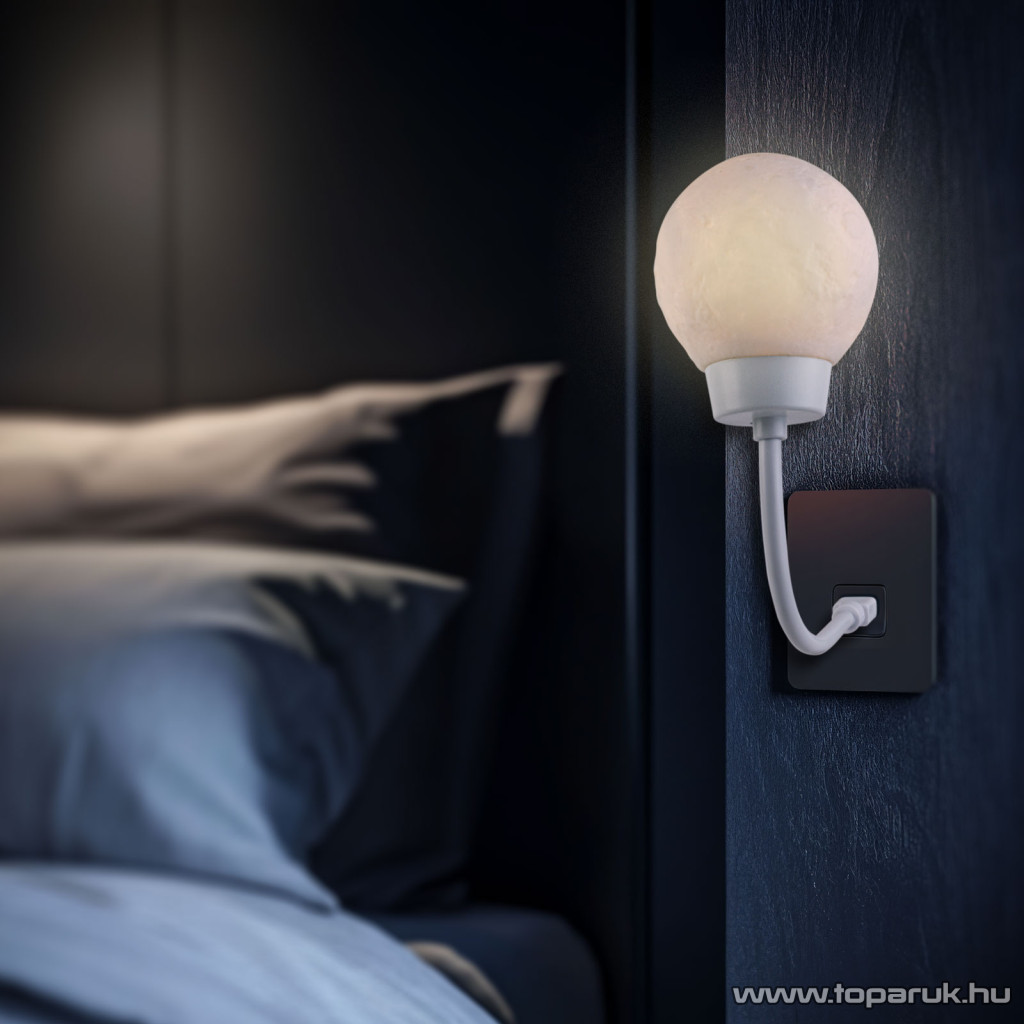Image of Phenom 20257 USB-s LED-es éjjeli hangulatfény lámpa, holdlámpa, melegfehér világítással