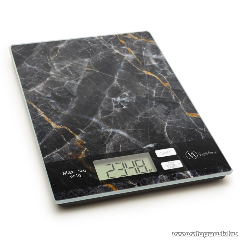 Image of Vog &amp; Arths 57268A Konyhai mérleg, 5 kg méréshatárig, fekete márvány design