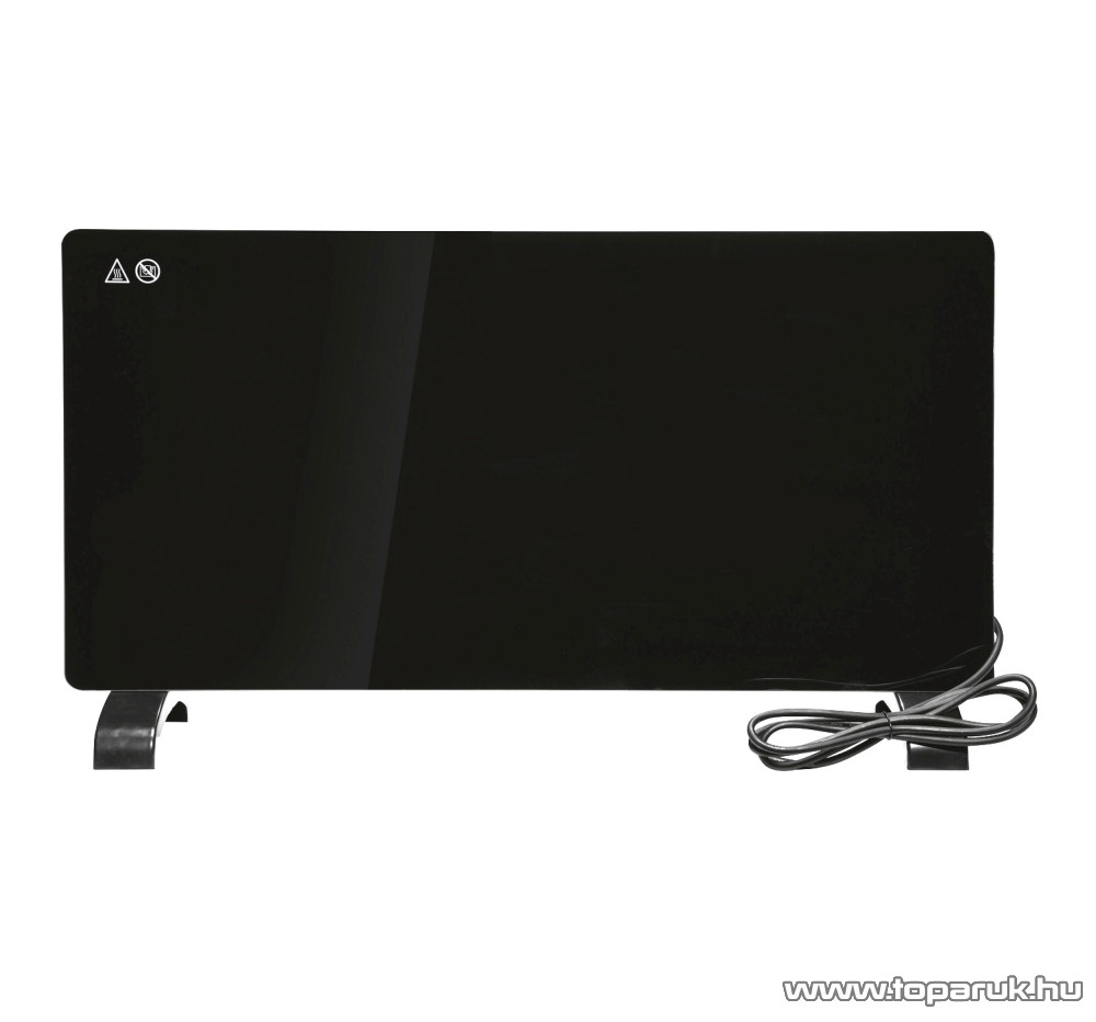 Image of SilverCrest SGH 2000 B3 BK Elektromos üveglapos álló hősugárzó fűtőpanel konvektor, fekete, 1000W / 2000W