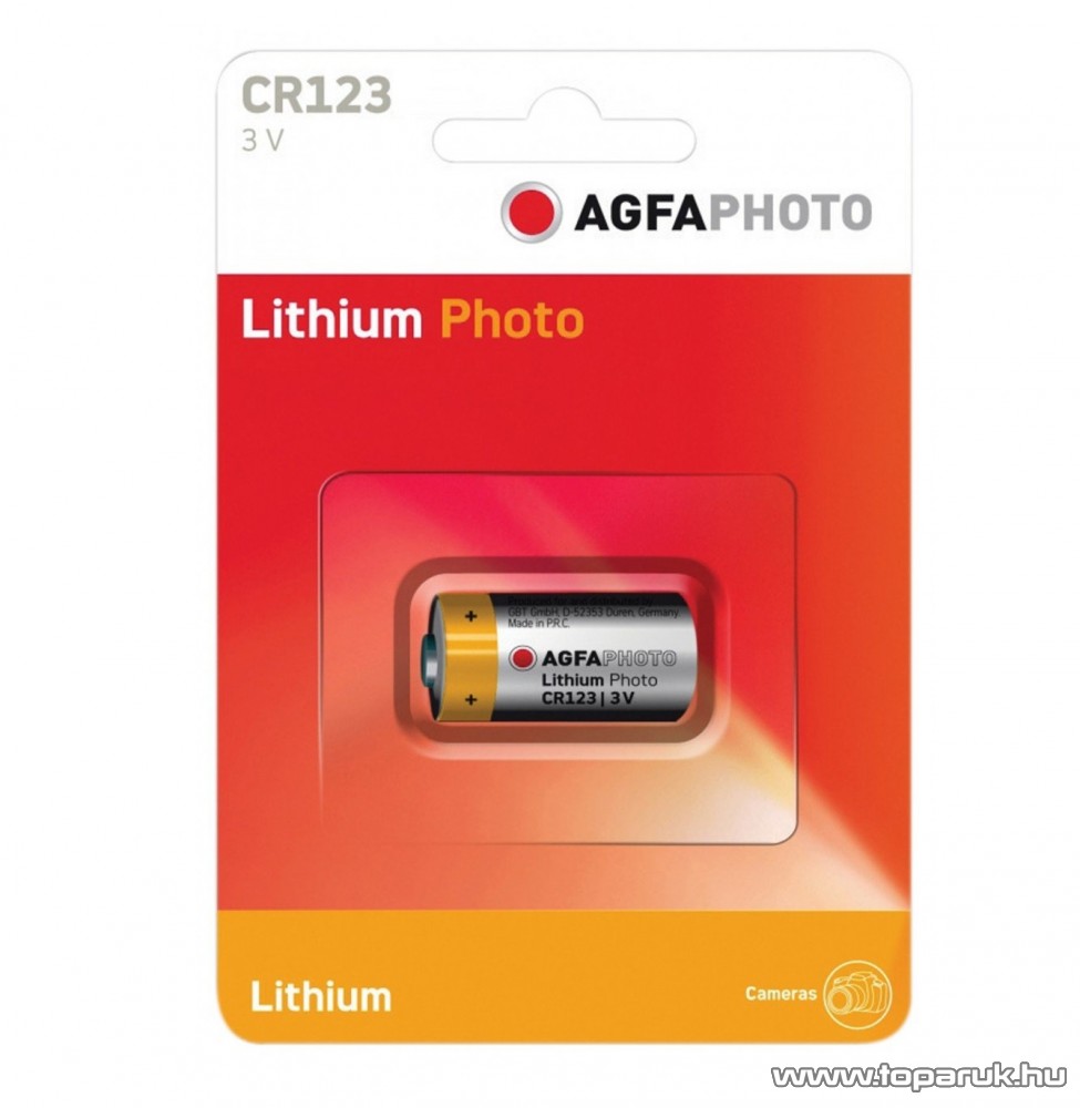 Image of AgfaPhoto AF CR123 lithium elem, 3 V