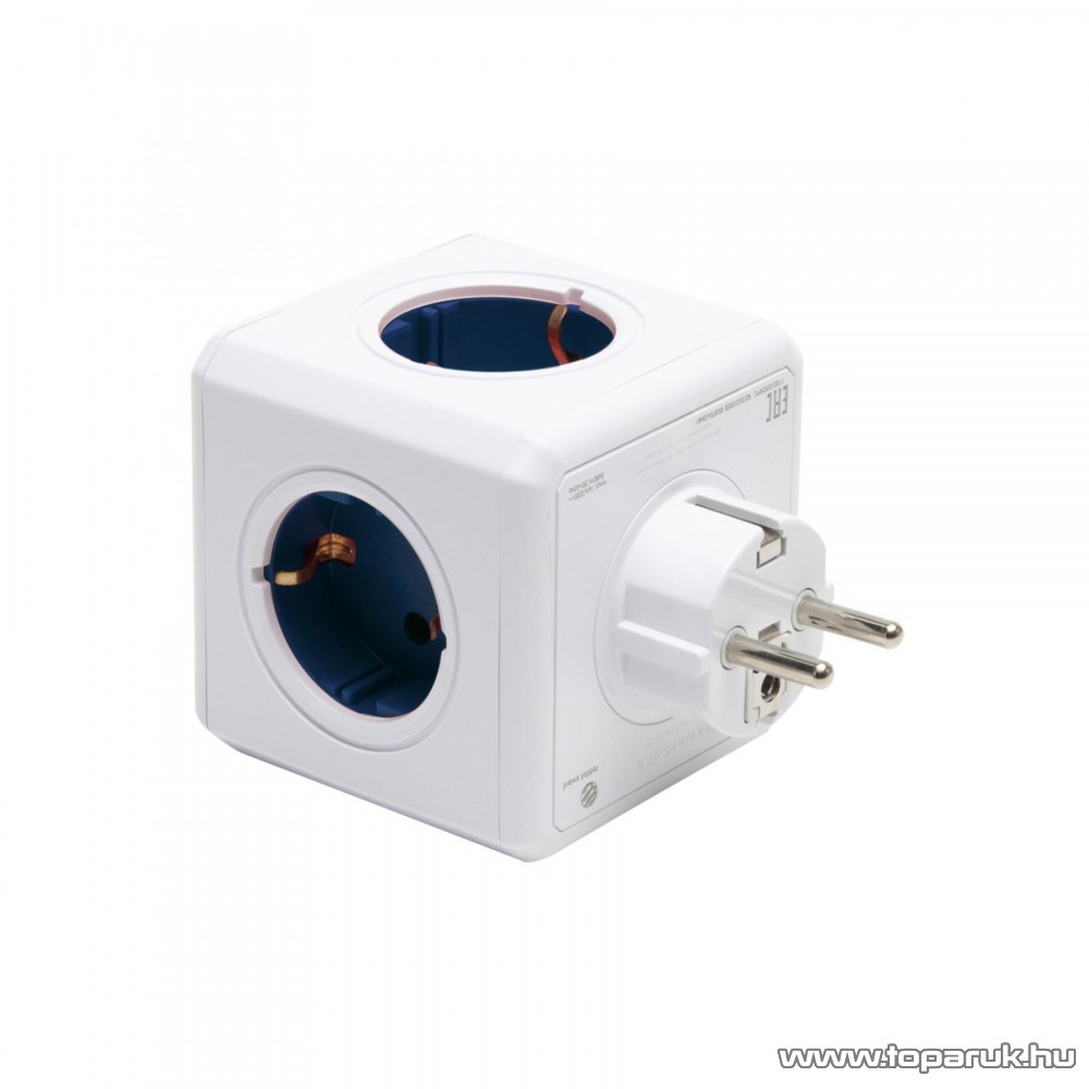 Image of Allocacoc PowerCube Original 1100BL/DEORPC elosztó, 5 földelt aljzattal, fehér - kék