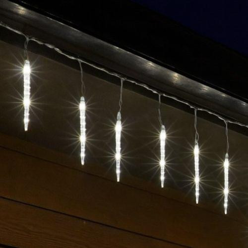 Image of HOME KJL288 Kültéri jégcsap fényfüzér, 288 db olvadást imitáló futófényű HIDEG FEHÉR SMD LED-del, 8 db jégcsap, 3,5 m hosszú