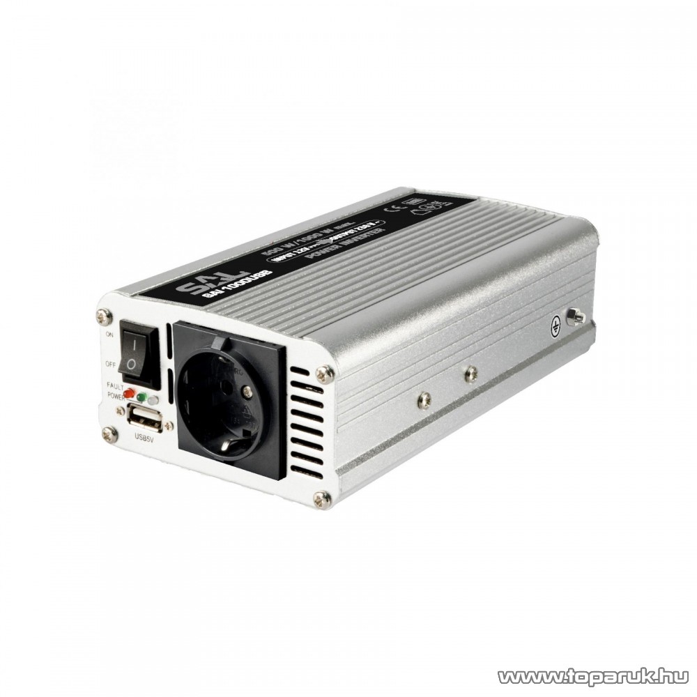Image of SAL SAI 1000USB Feszültség átalakító inverter, USB aljzattal, 500 / 1000 W