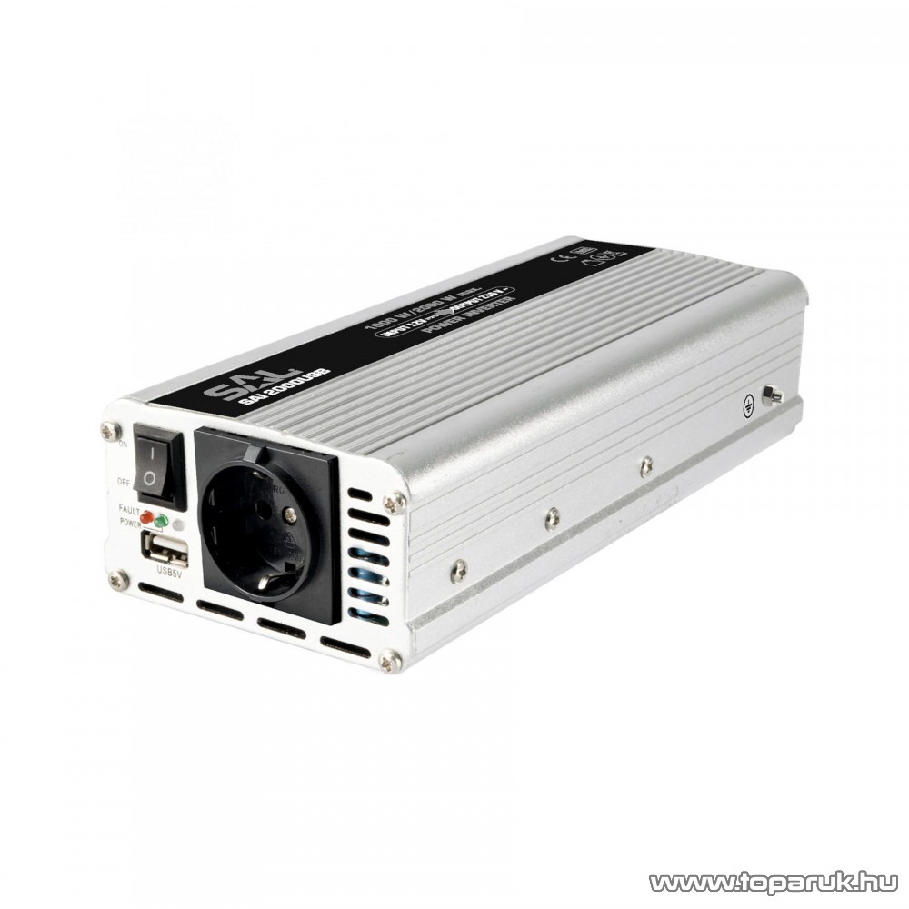 Image of SAL SAI 200USB / SAI 2000USB Feszültség átalakító inverter, USB aljzattal, 1000 / 2000 W