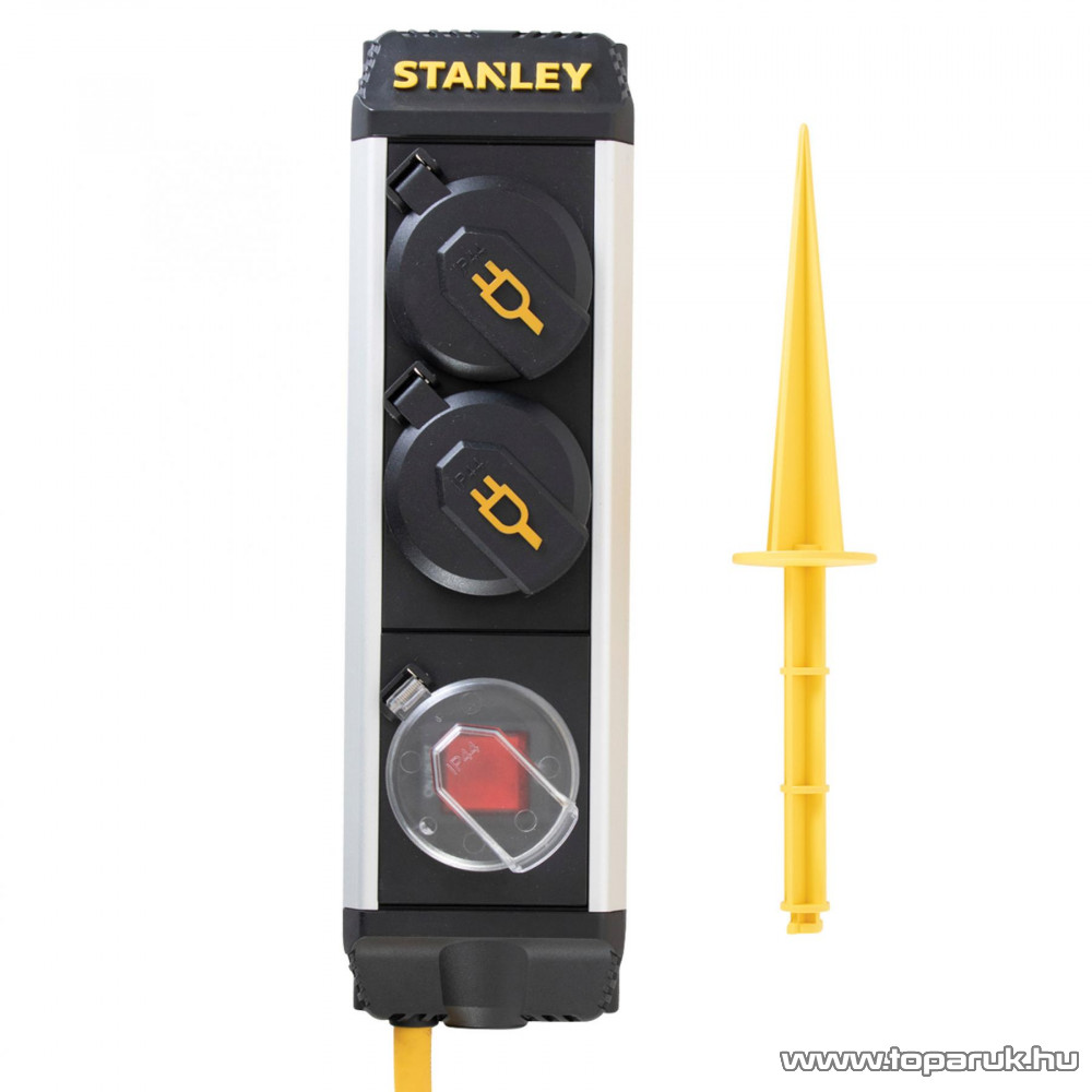 Image of STANLEY SXECCC0LAJE Kültéri, leszúrható, 2-es elosztó kapcsolóval, 5 m kábellel