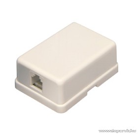 Image of USE TS 1MX Telefon fali aljzat, öntapadós, csavarozható, csontszínű, 6P/4C