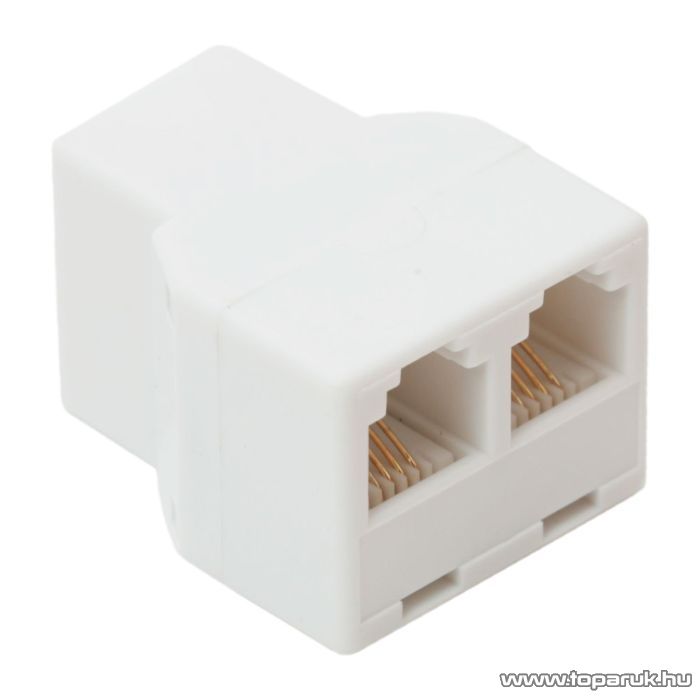 Image of 6P4C Y elosztó, 1 aljzat - 2 aljzat, fehér, 5 db / csomag (05218)