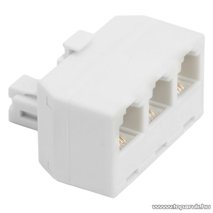 Image of 6P4C Y elosztó 1 dugó - 3 aljzat, fehér, 5 db / csomag (05225)